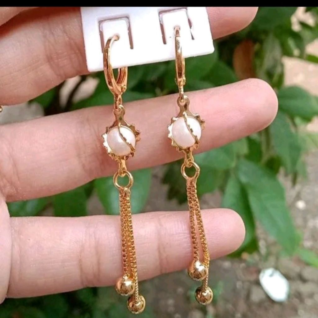 Anting jurai panjang titanium anti karat
