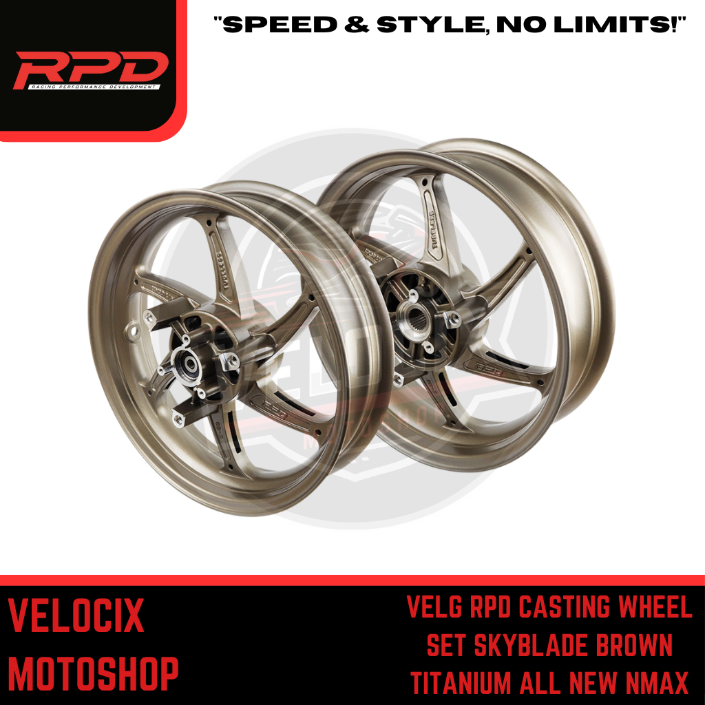 VELG RPD CASTING WHEEL SET SKYBLADE BROWN TITANIUM ALL NEW NMAX
