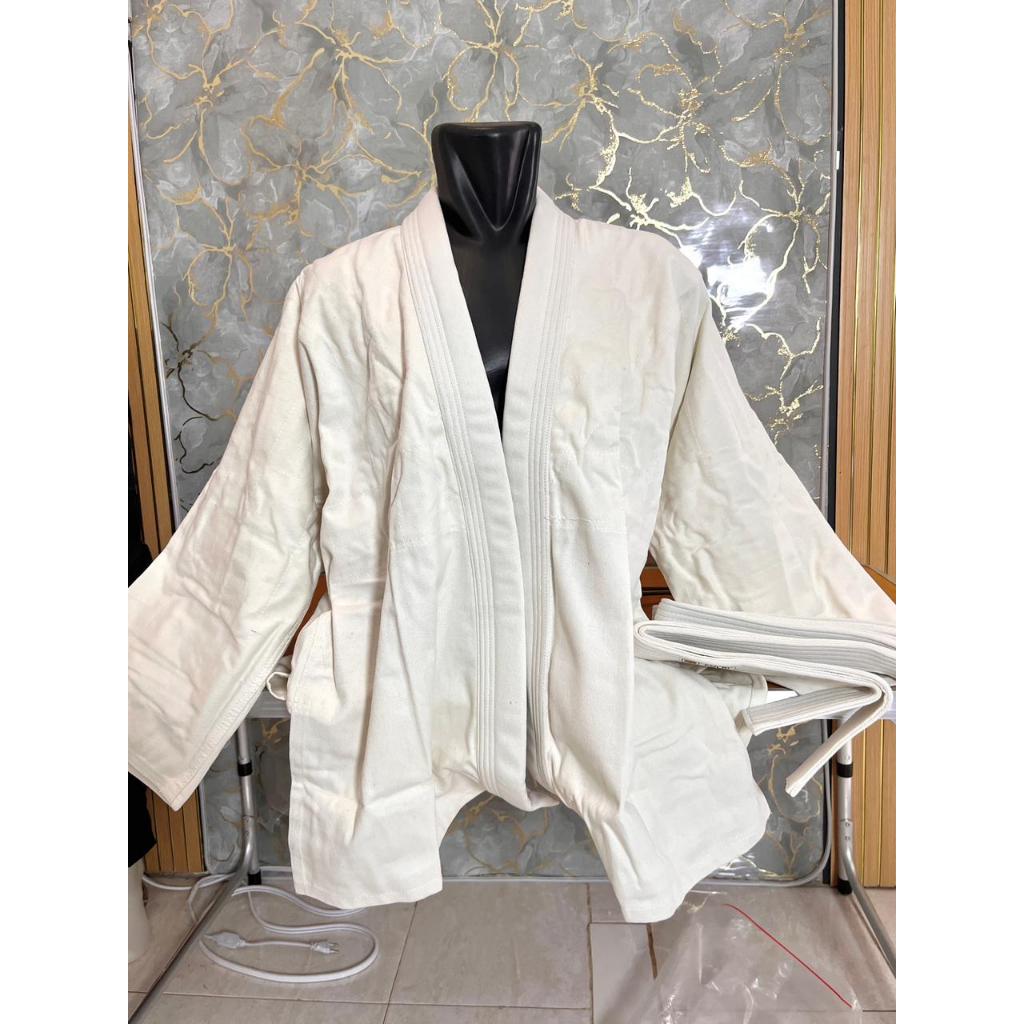Judogi Bela Diri Baju Bela Diri Judogi Putih Tulang untuk Latihan Karate Judo Ukuran M hingga XXL Ba