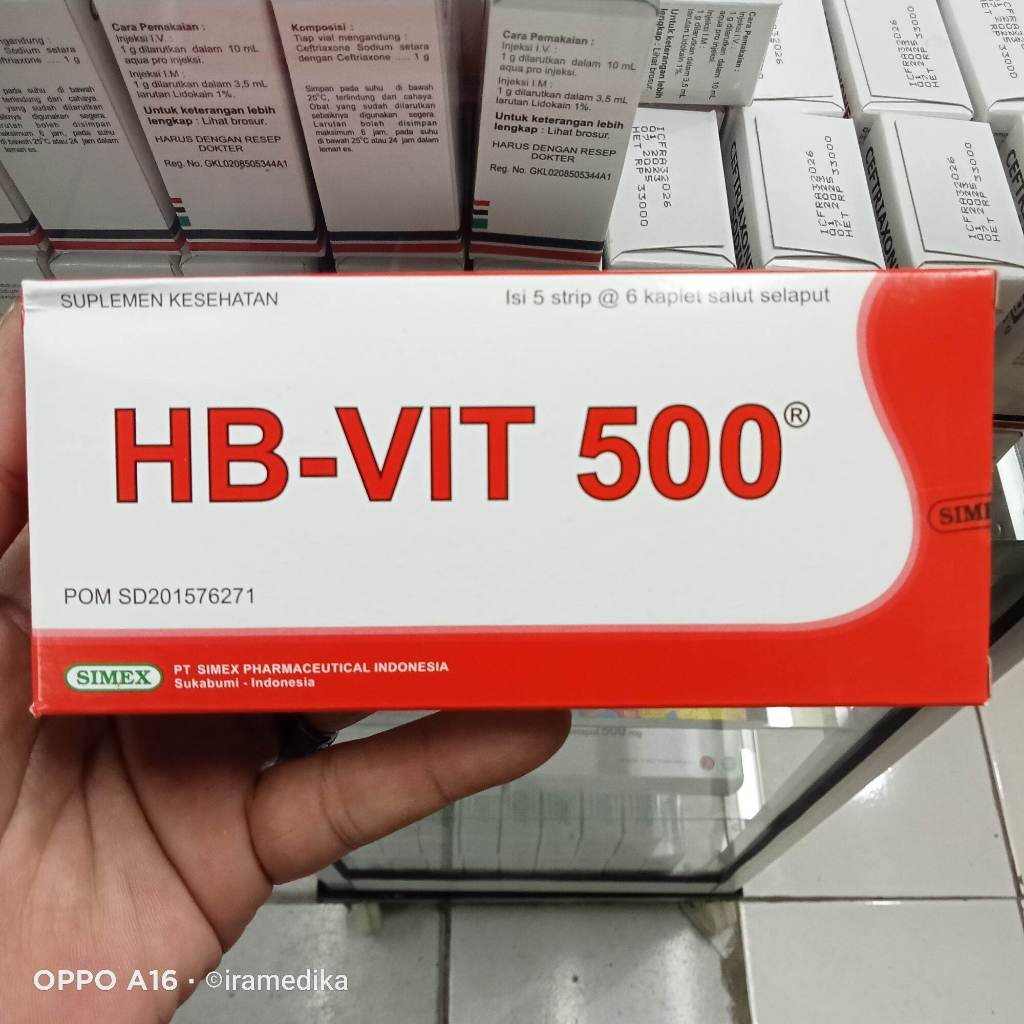 500 HB Vit / HB-Vit / HB-Vit 500 / Suplemen Kesehatan Ibu Hamil / Vitamin B6 / Zat Besi / Anti Anemi