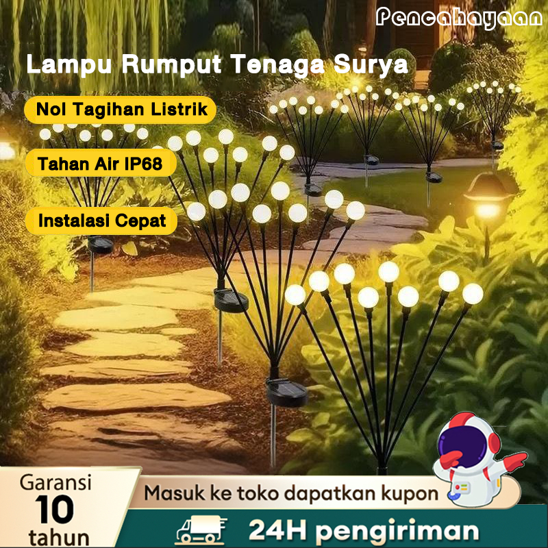 lampu natal Lampu taman tenaga surya 8 LED Dekorasi Taman Luar Ruangan Lampu Lanskap Kembang Api Fir