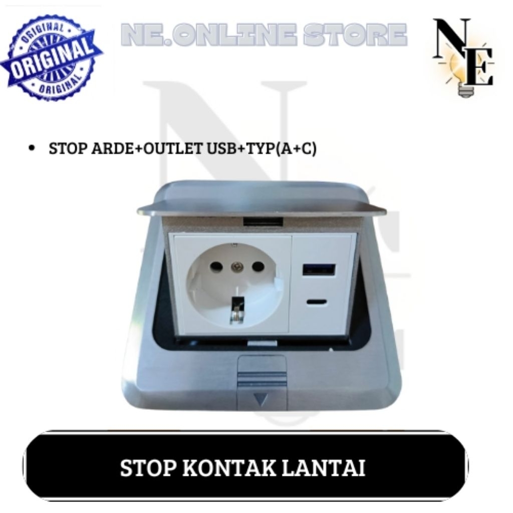 STOP KONTAK LANTAI TANAM ARDE+USB+ (A+C)