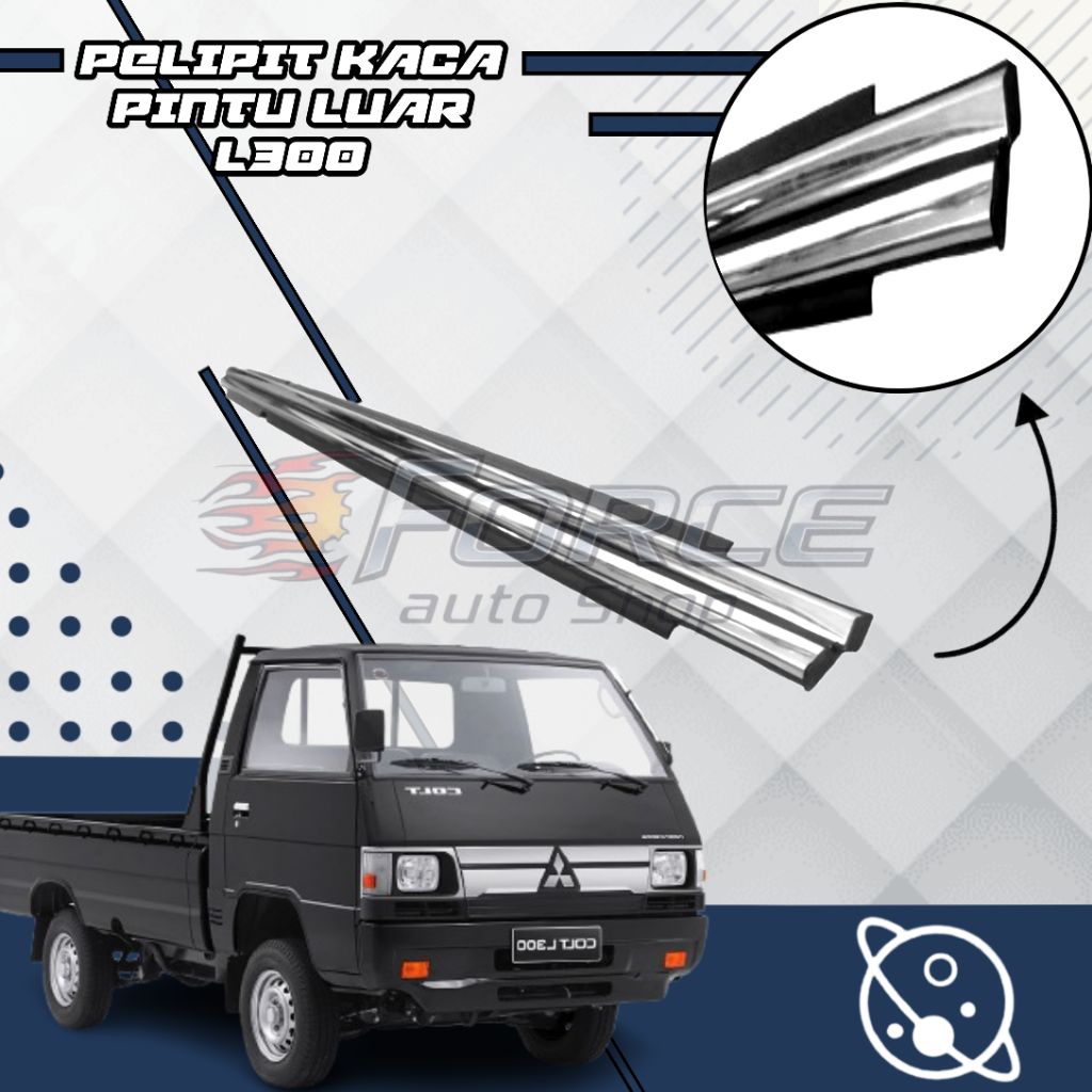 Karet pelipit kaca pintu luar MITSUBISHI L300 CHROME