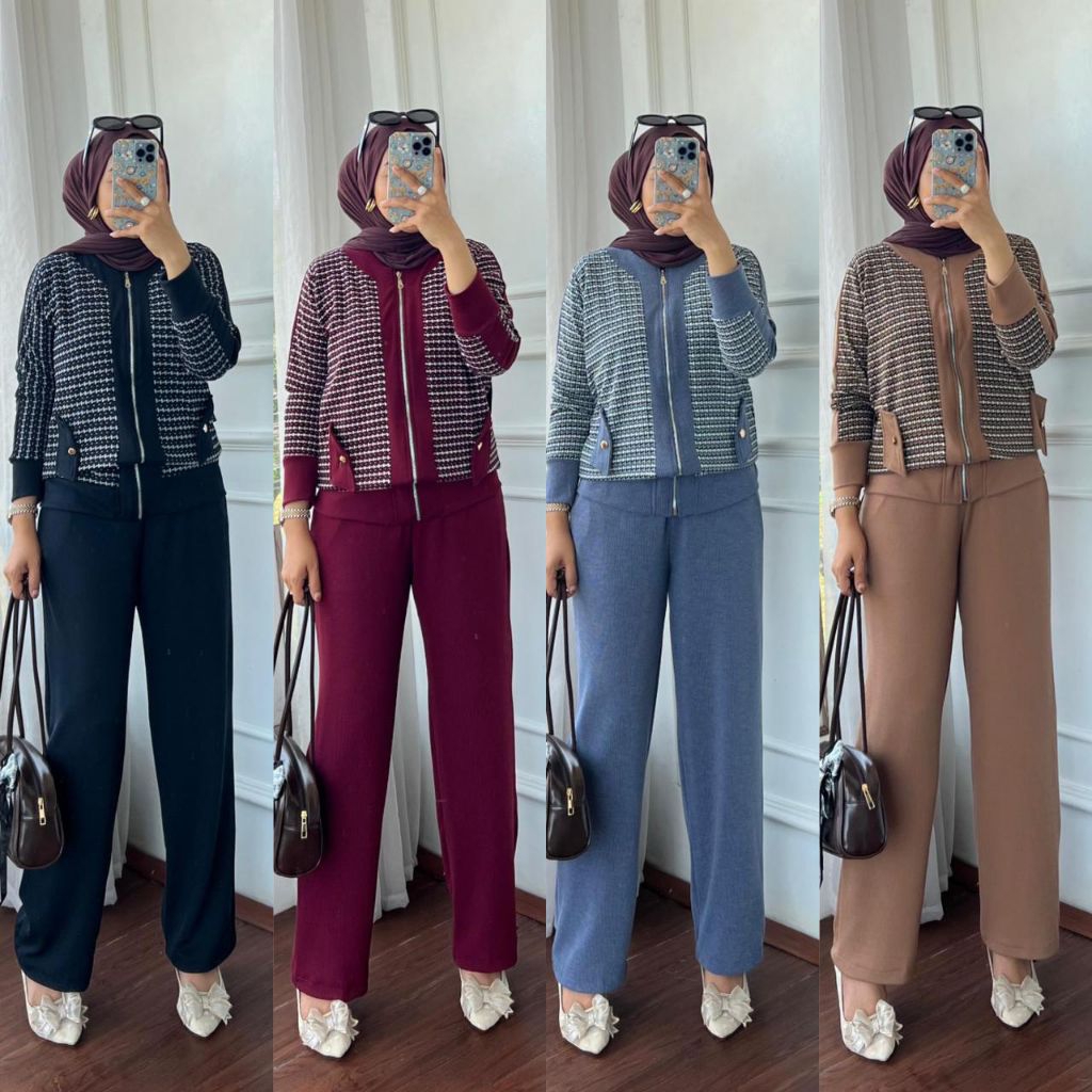 Jelica Set Knit Premium // Set Knit Motif // Anabel Gamis Knit // Gamis Knit Premium