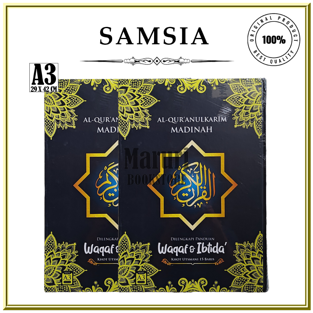 Al Quran Samsia Ukuran Besar Jumbo A3 Alquranulkarim Madinah 15 Baris Khat Utsmani