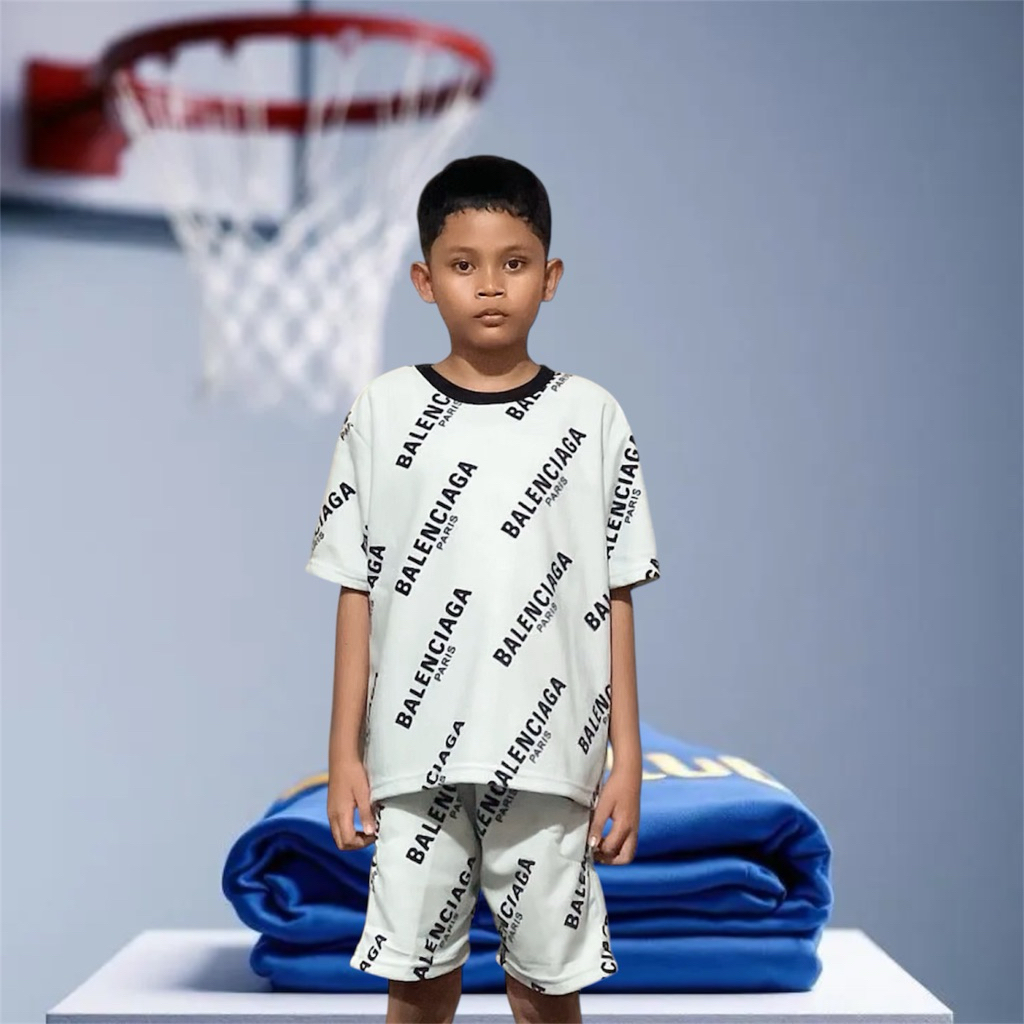 Baju Kaos Anak Tanggung One Set Brand Bal***ga Ekslusif Cewe Cowo Perempuan Laki-laki