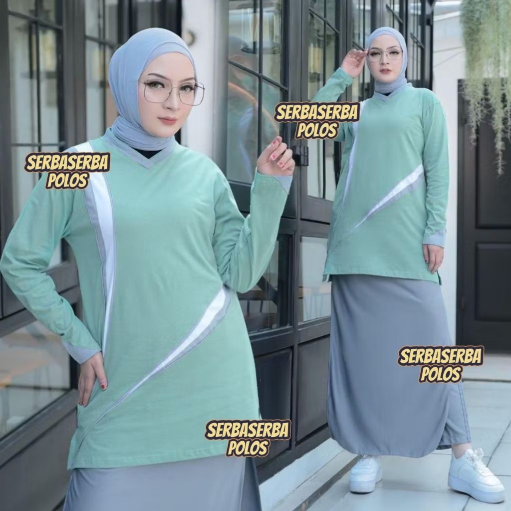 Setelan Olahraga Muslimah Syar'i / Seragam Olahraga Rok Celana / Setelan Olahraga Syar'i