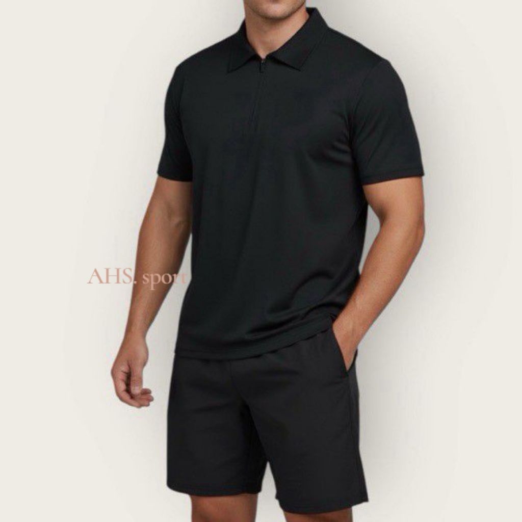 AHS - Kaos Polo Shirt Polos Sport Baju Pakaian Olahraga Kerah Unisex Golf Tennis Gym running Jogging