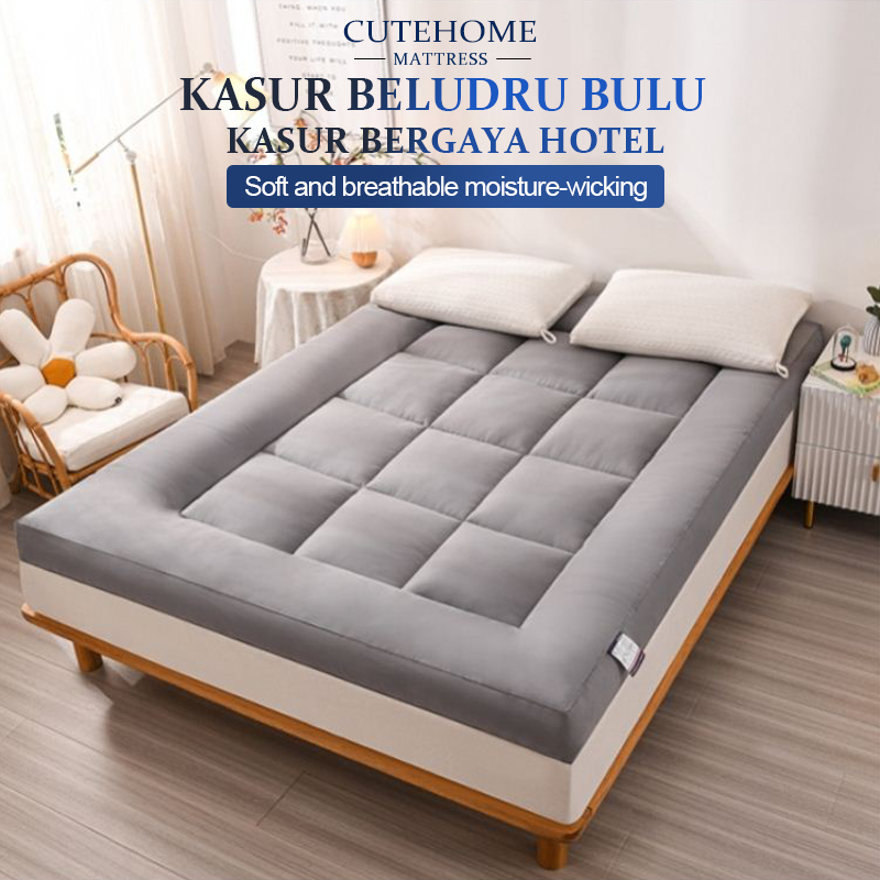 CUTEHOME Kasur Bulu Tebal Kasur Lantai Tebal Empuk 60/90/120/160/180*200*5CM