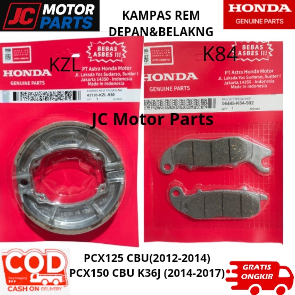 KAMPAS REM DEPAN BELAKANG PCX 125 150 CBU KZL K84