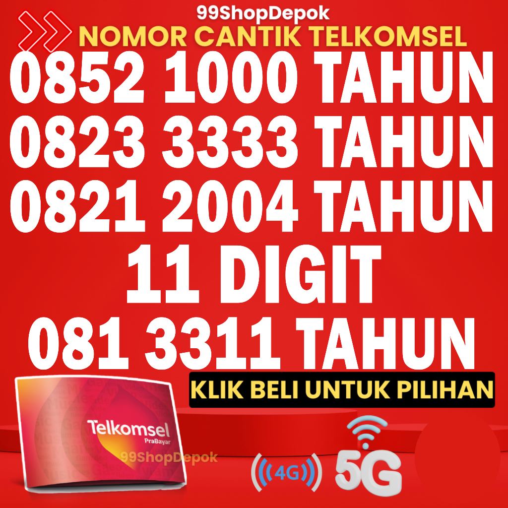 Nomor Cantik Simpati TAHUN 11 DIGIT P6 Kartu Perdana Simpati Cantik - No Cantik Simpati 2020 2002 No
