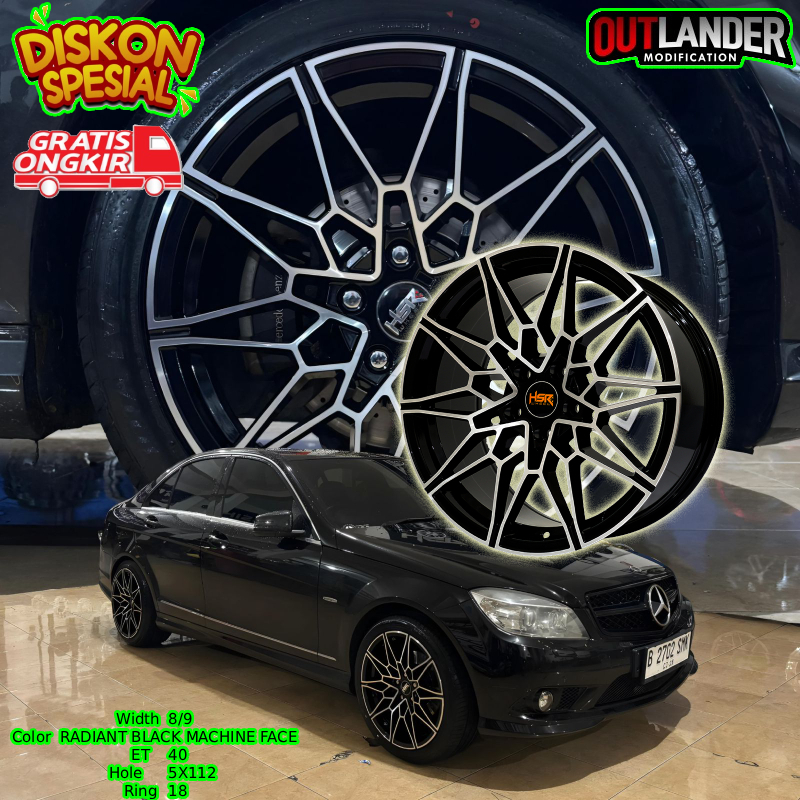 Velg racing ring18 velg mobil mercy audi Chairman| Scirocco| Tiguan dll velg hsr sumire R18