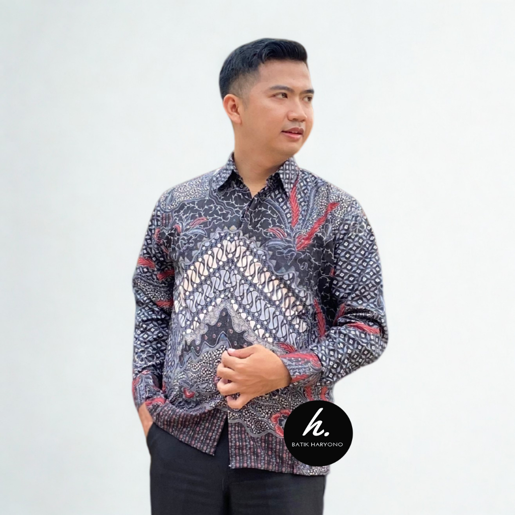 Original Batik Haryono Baju Kemeja Pria Dewasa Lengan Panjang