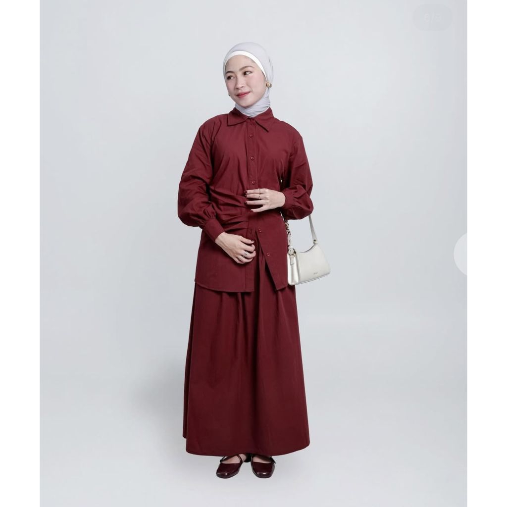 Maxy Top Maroon LXL by Vlowy Id / Preloved Good Kemeja Wanita by Vlowy