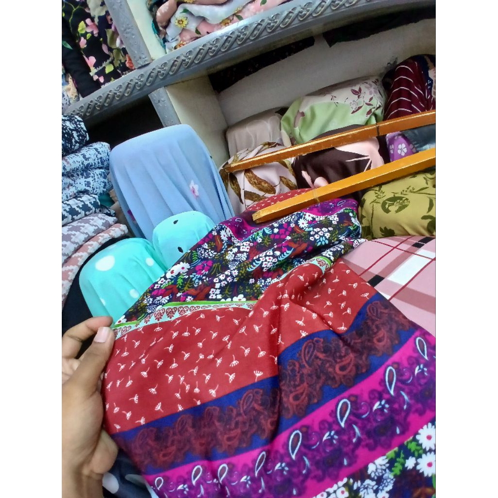 Kain/Bahan wolpis motif kwalitas premium//Kain wolpeach motif meteran//Bahan wolfis meteran(WK2)