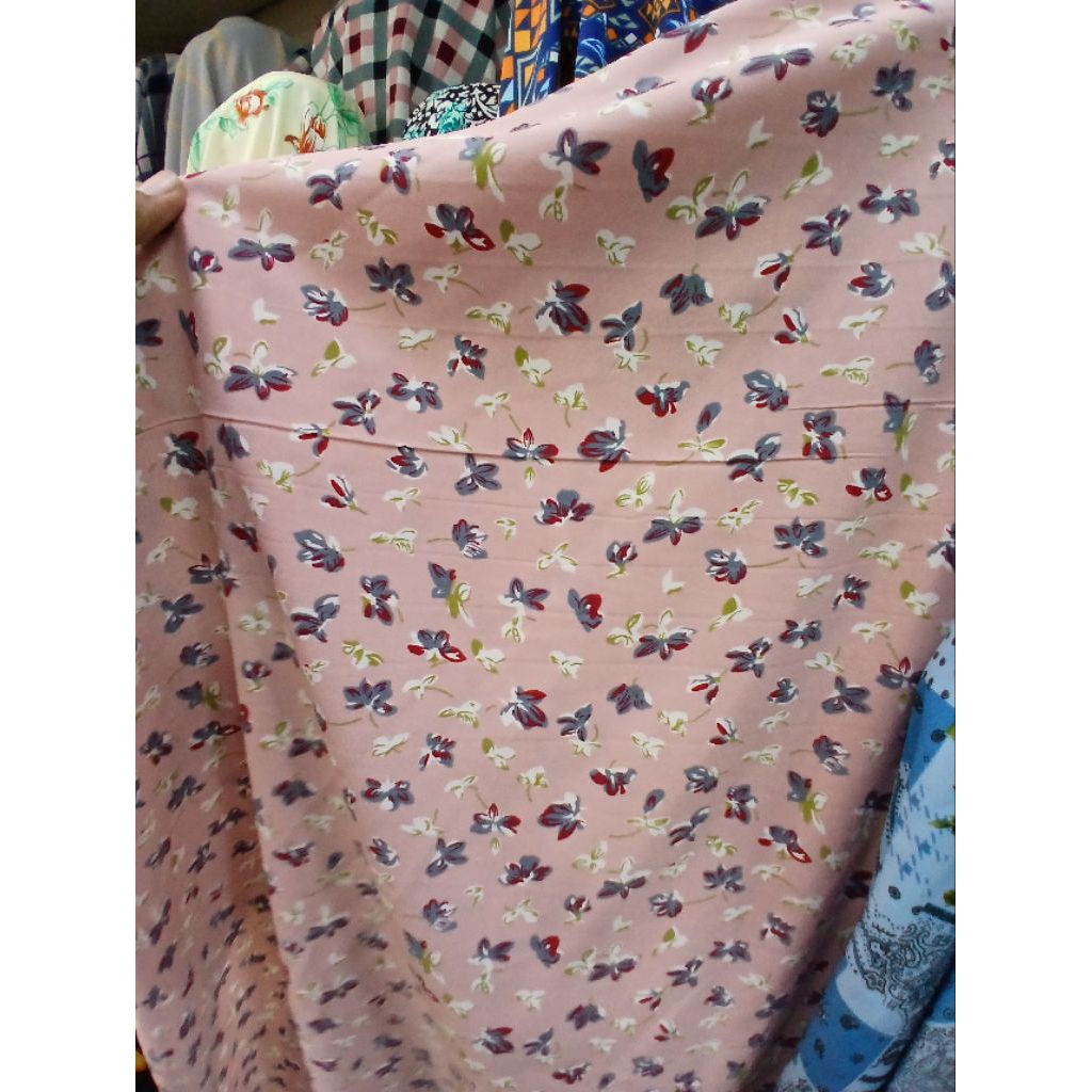 Kain/Bahan wolpis motif meteran//Bahan wolpeach kwalitas premium//Kain wolfis motif meteran(Wk28)