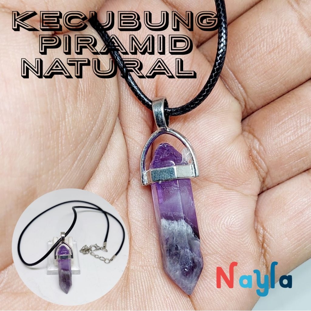 kalung liontin batu akik kecubung manmade