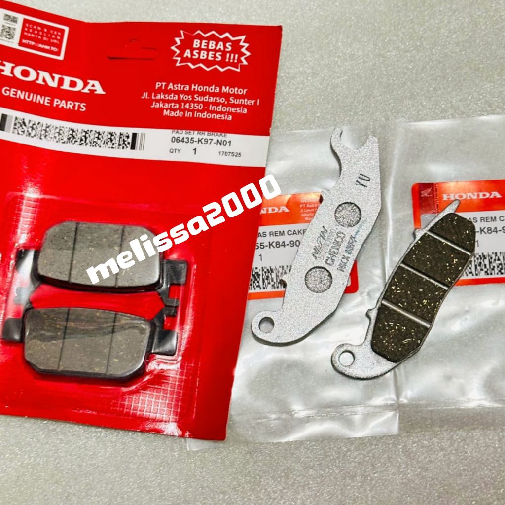 Kampas Rem depan K84+Kampas Rem belakang K97 PCX 160 ABS ADV 160 ABS STLYO 160 ABS PCX 150 ABS ADV 1