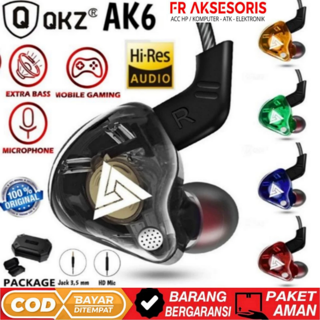 Earphone QKZ AK6  Headset QKZ AK6 HIFI Sport Super Bass Headset gaming