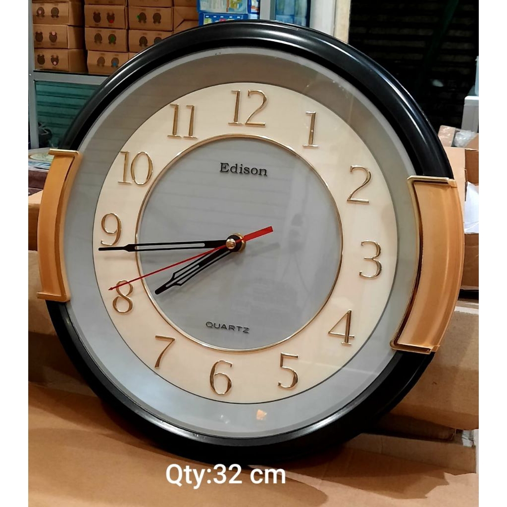 Jam Dinding Edison Bulat