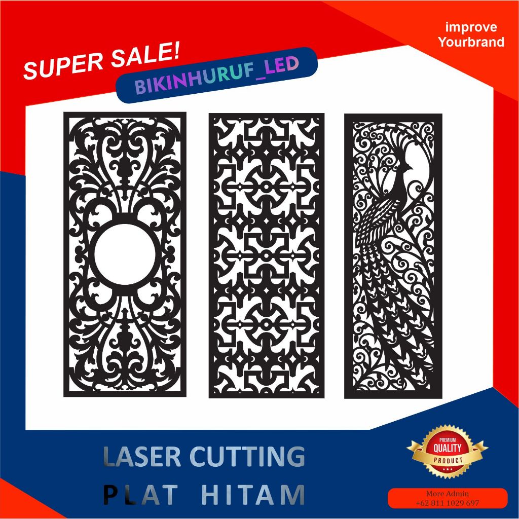 Laser Cutting Pagar 1,6mm Hiasan Pintu Tangga Balcony Railing