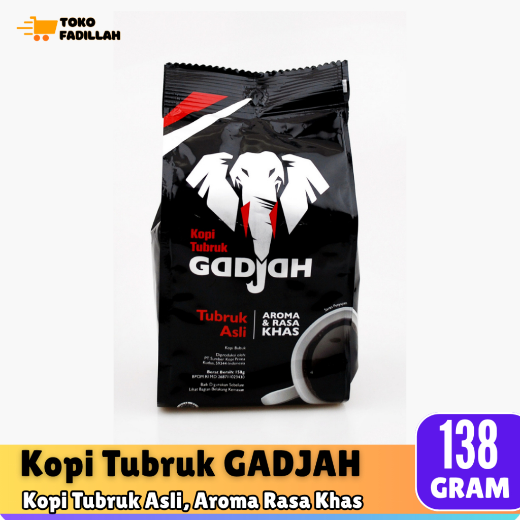 Kopi Tubruk Gadjah Asli Pouch 138 gr - Kopi Gajah Murni
