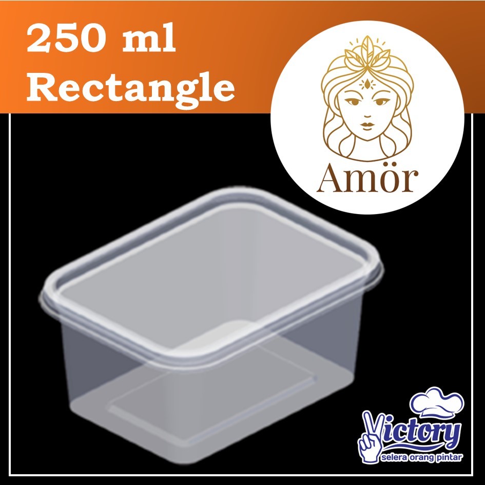 Victory Thinwall 250ml Rectangle Food Grade / kotak plastik tempat makan 250 ml persegi panjang