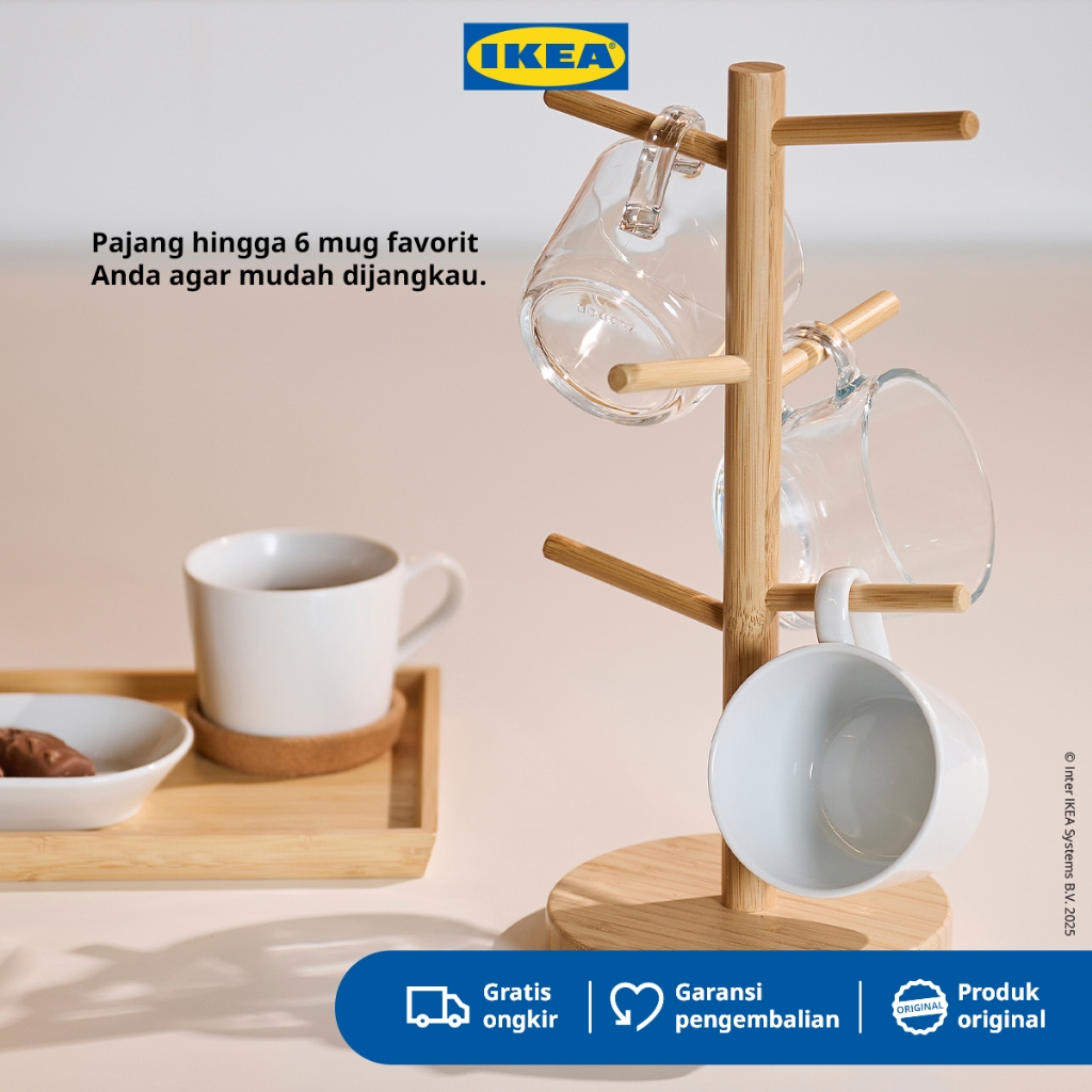 IKEA OSTBIT Rak Gelas Bahan Kayu Serbaguna Minimalis