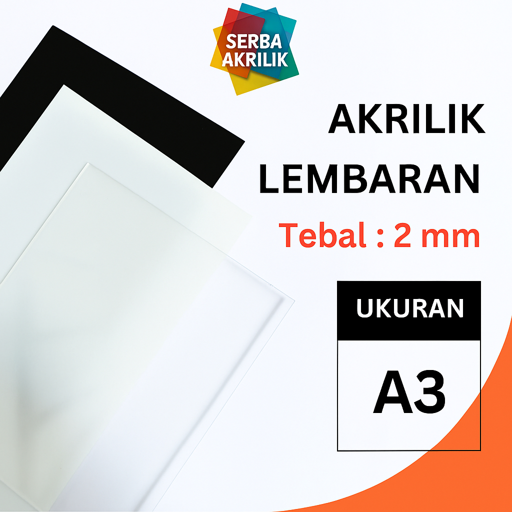 Lembaran Akrilik A3 2mm / Acrylic Sheet Clear / Akrilik Warna