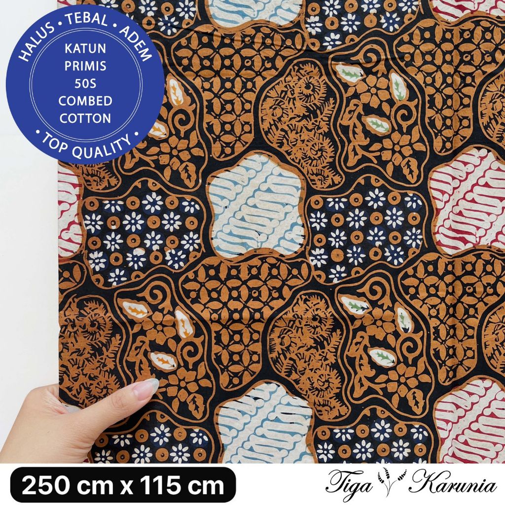 Kain Batik Tulis Kombinasi Cap Premium Solo Sekar Jagad Sogan Colet KATUN PRIMIS