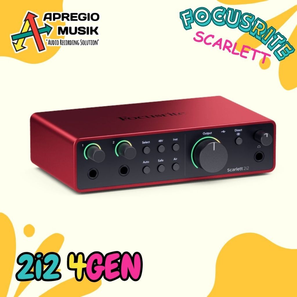 Focusrite Scarlett 2i2 gen terbaru Soundcard recording 2i2 gen 4