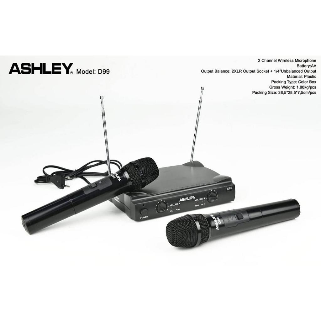 Mic Wireless Ashley D99 / Mic Ashley D 99 Produk Ashley 2 Mic