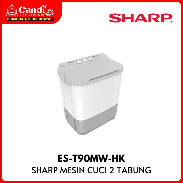 SHARP mesin Cuci 2 Tabung 8 Kg Puremagic  ES-T90MW-HK