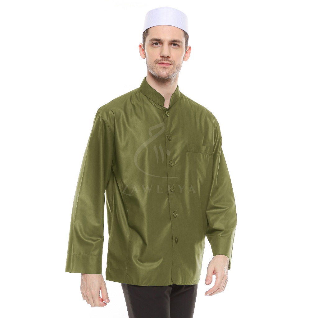 ZAWEEYA Baju Koko Mumtaz Series – Model Syaikh Polos Warna