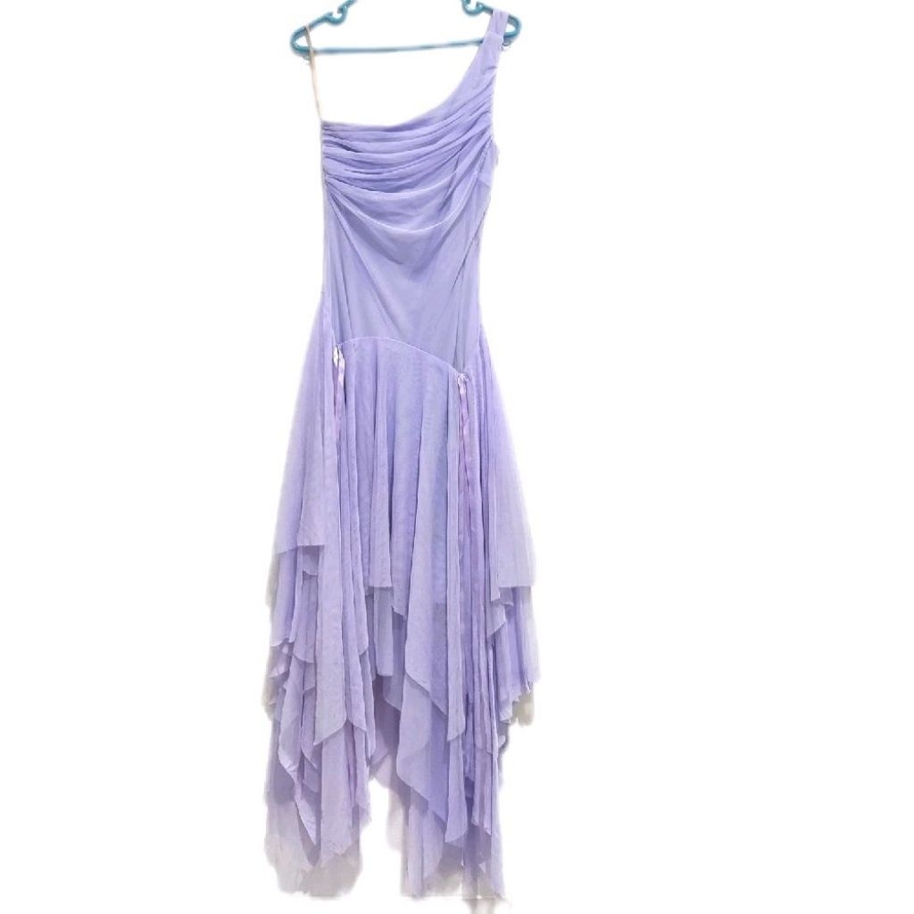 Dress/ gaun pesta bridesmaid elegan usa lilac/ungu muda