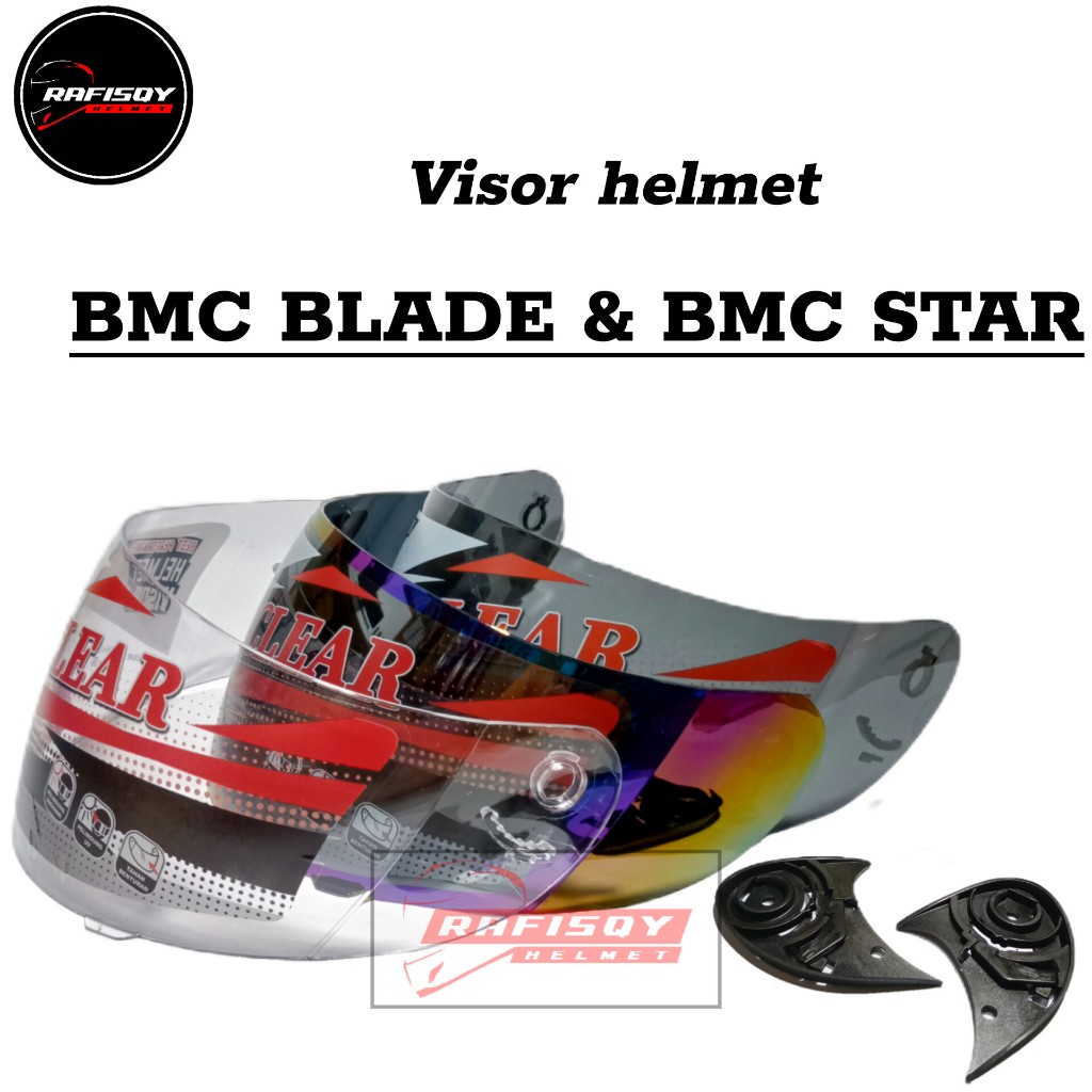 Kaca helm BMC STAR BLADE | visor helmet bmc blade 200 warna bening hitam smoke pelangi