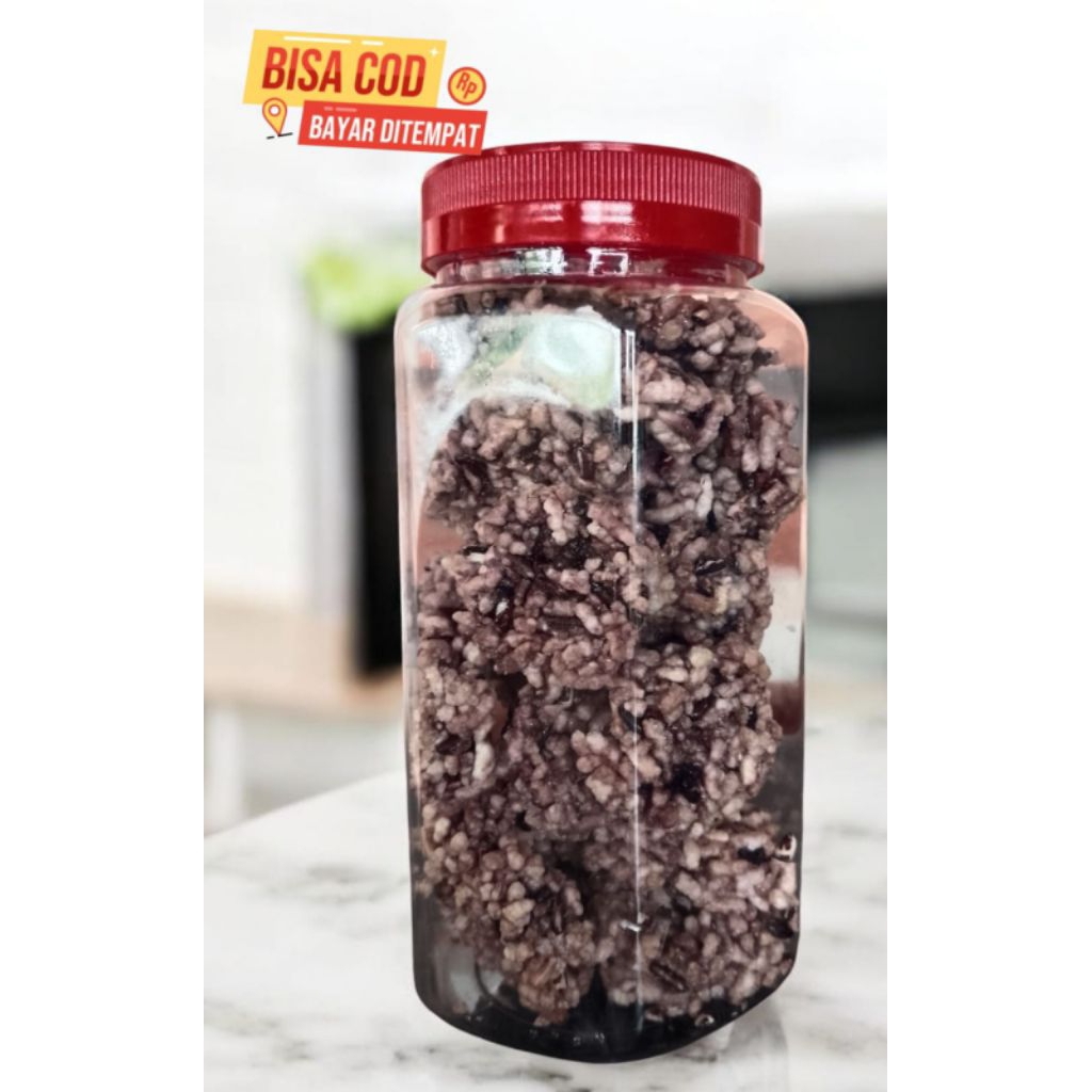 RENGGINANG MINI TOPLES RENGGINANG KETAN HITAM MATANG SIAP DI SAJIKAN