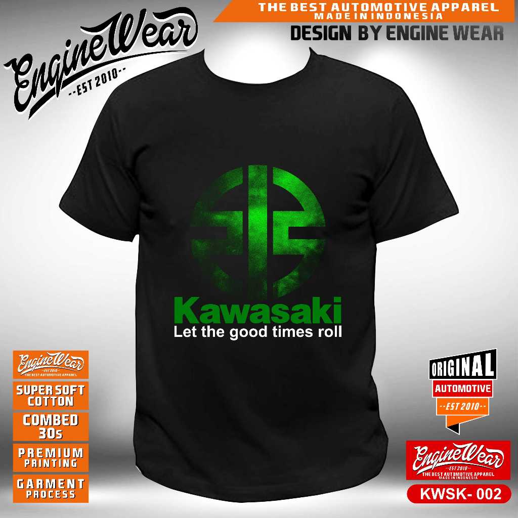 Kaos kawasaki ninja motorsport tshirt racing baju balap motor 2tak kaos KNC bikers tshirt touring ka