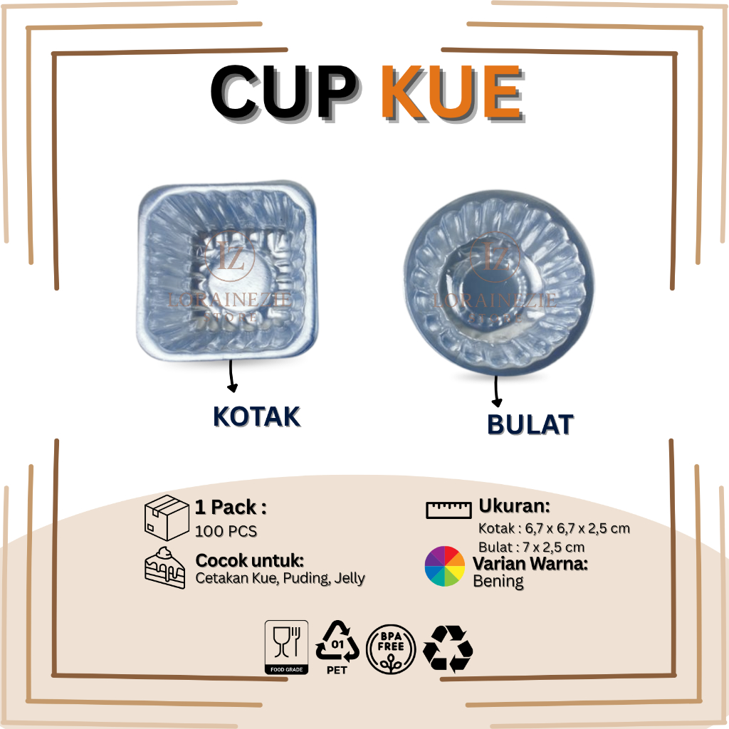 [100 PCS] Cup Kue / Cup Jelly / Cup Puding / Mika Cup Roti / Cup Dessert Mini / Tempat Mika Plastik 