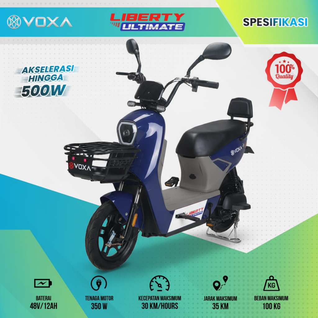 VOXA Sepeda Listrik Liberty Ultimate Terbaru sepeda motor 48V/12AH Murah Dewasa dan Anak Rekomendasi