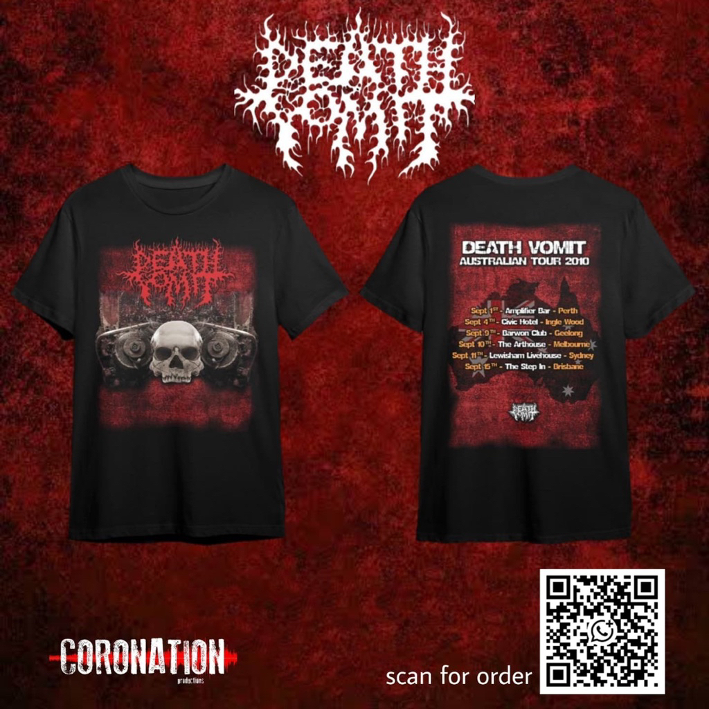 Death Vomit Australian Tour 2010 t-shirt