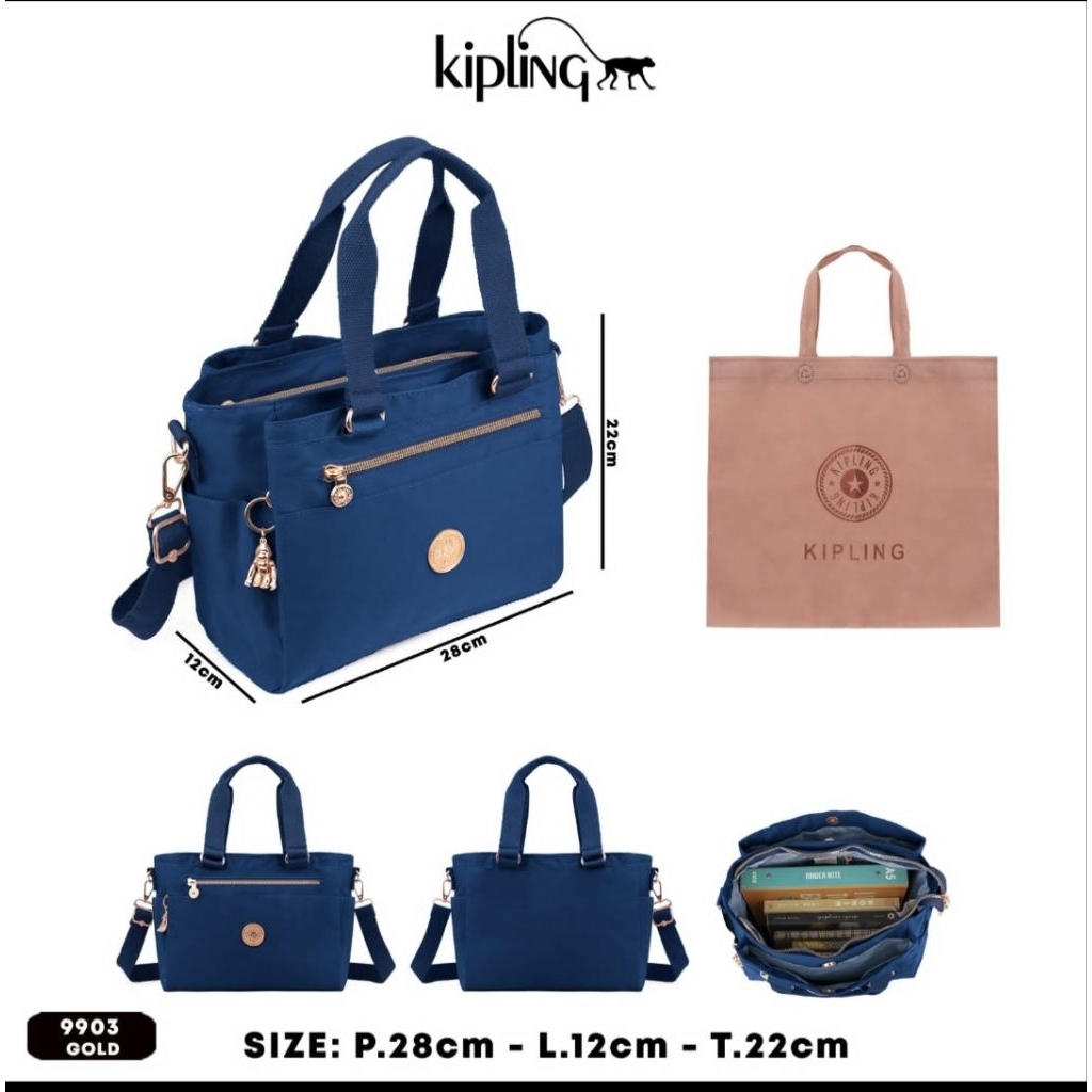 Tas tenteng tas selempang wanita 2in1 tas kipling 9903 bahan nilon