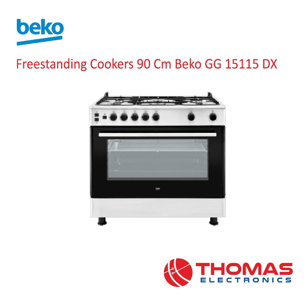 Kompor Oven Freestanding Gas Cooker 90 Cm Beko GG15115DX GG 15115 DX Garansi Resmi
