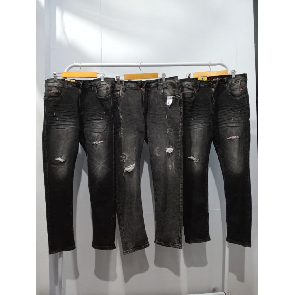 Jeans Panjang Slimfit ZEG | Jeans Sobek Pria Melar Premium