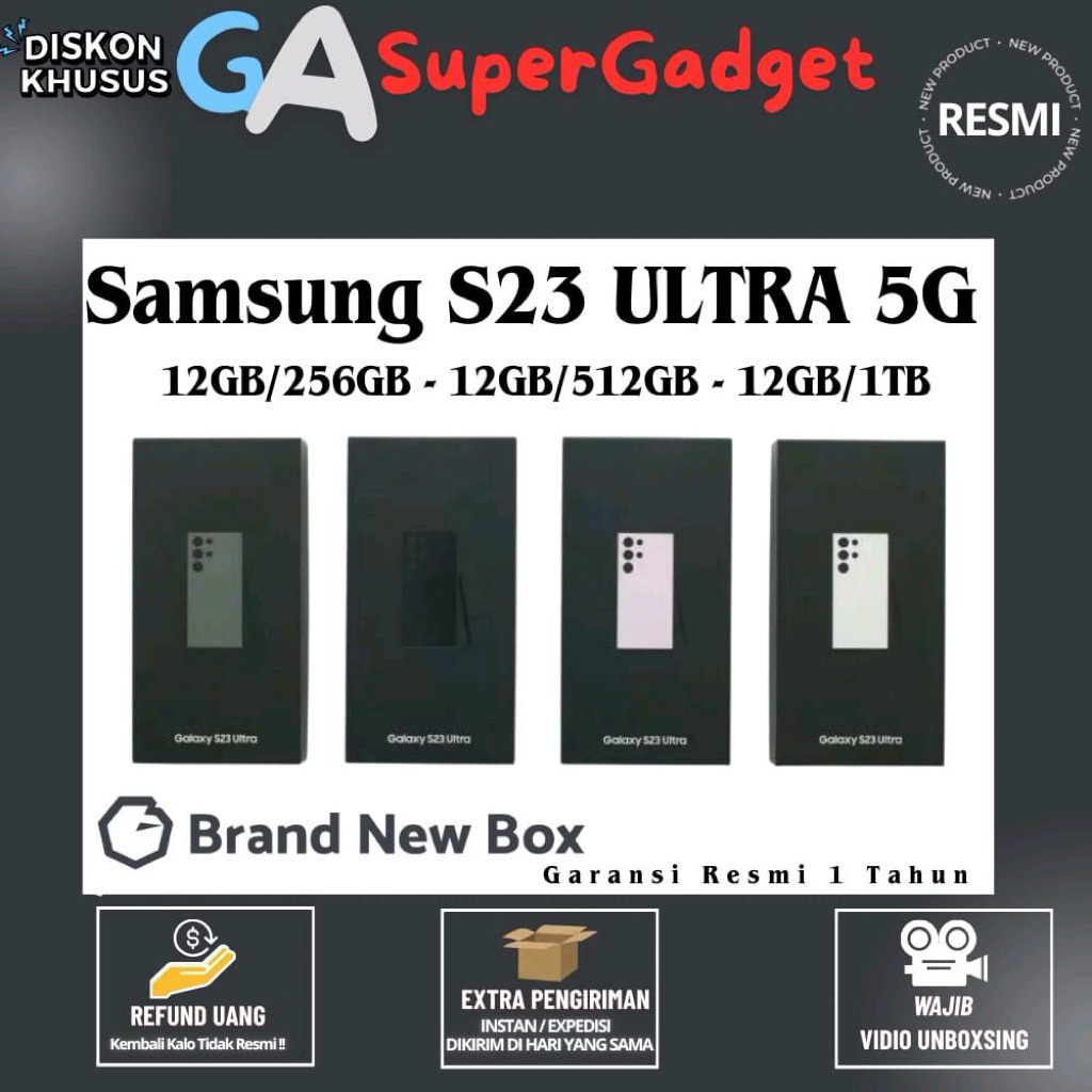 Samsung S23 Ultra 5G 12GB/1TB Garansi Resmi