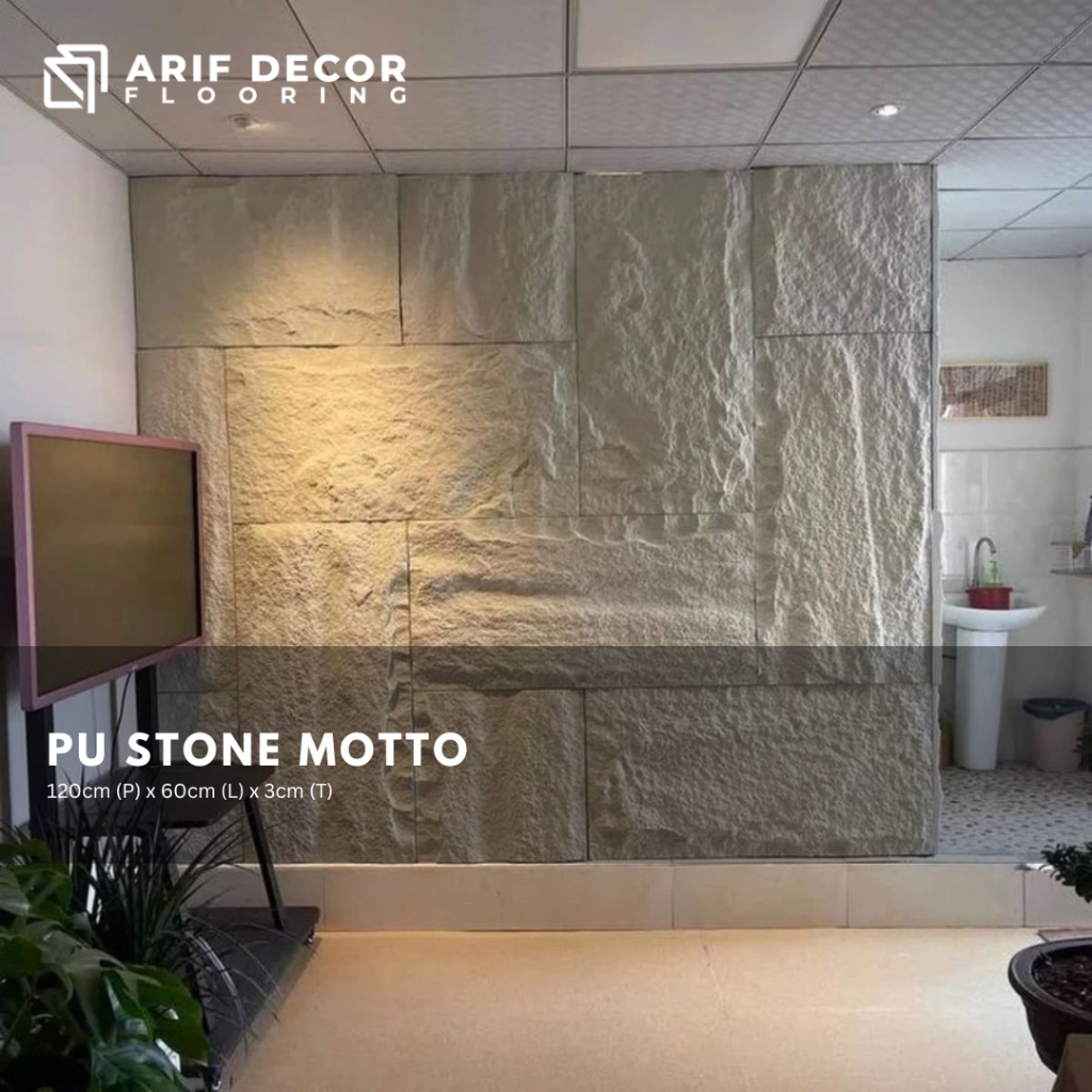 Motto PU Stone Wall Panel 3D Wall Dekorasi Dinding Batu Alam