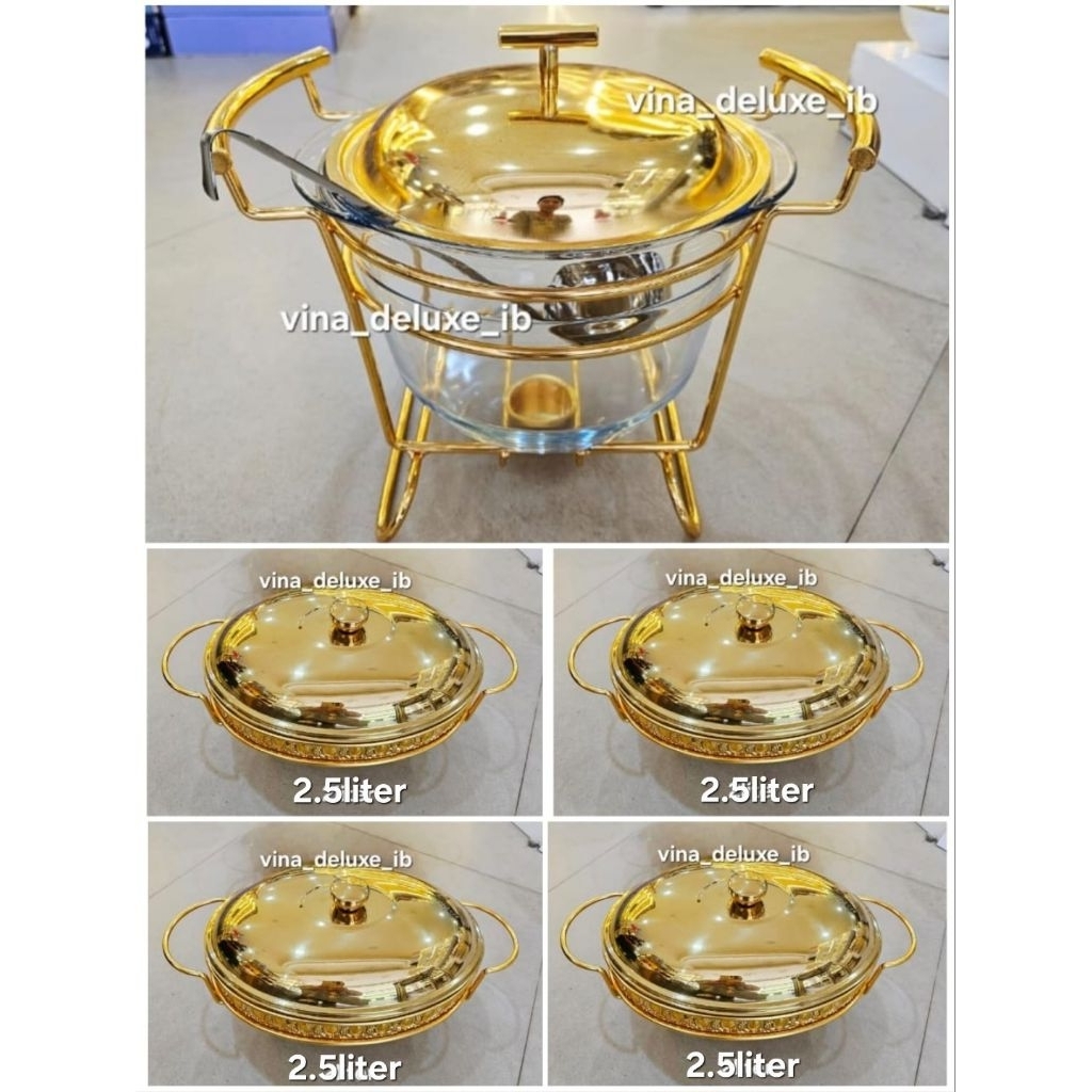 Prasmanan Set Kaca Stainless Gold 4+1