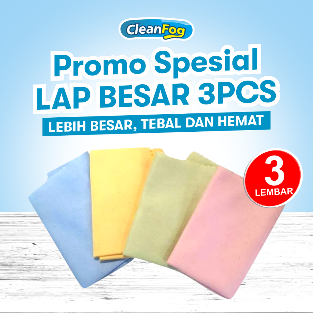 Cleanfog Lap Pembersih Kacamata Halus Lembut, Microfiber Cloth Kain Pembersih Kacamata Size Besar