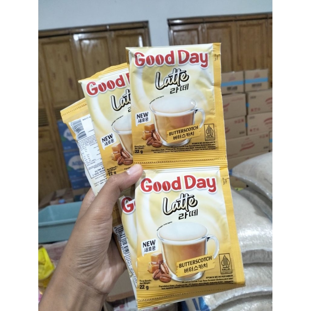 1 RENCENG - 10 SACHET - GOOD DAY LATTE BUTTERSCOTCH 22gram / GOOD DAY CREAMY LATTE / KOPI SUSU INSTA