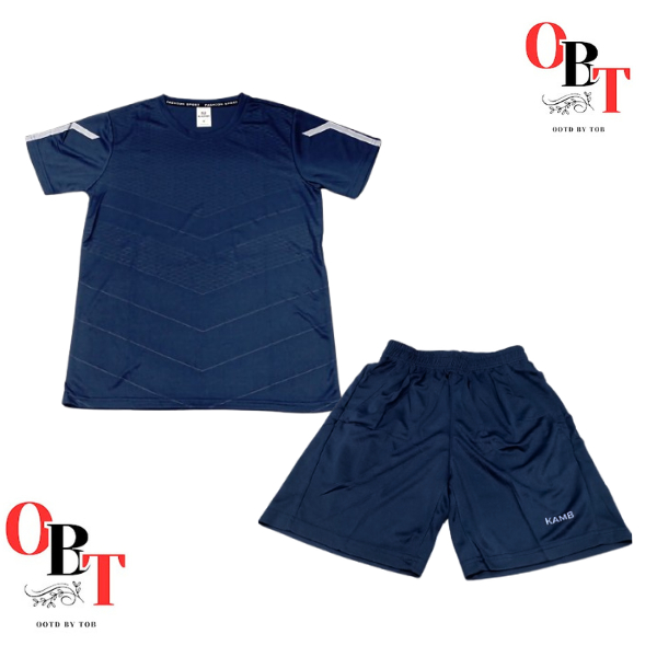 KAMB setelan baju futsal pria | jersey badminton - Navy
